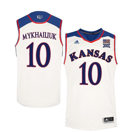 Unisex Kansas Jayhawks White Sviatoslav Mykhailiuk College Basketball 3D Jersey