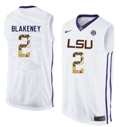 Unisex Lsu Tigers White Antonio Blakeney College Basketball 3D Jersey