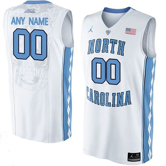 Unisex North Carolina Tar Heels White College Basketball Team Performance Customized 3D Jersey