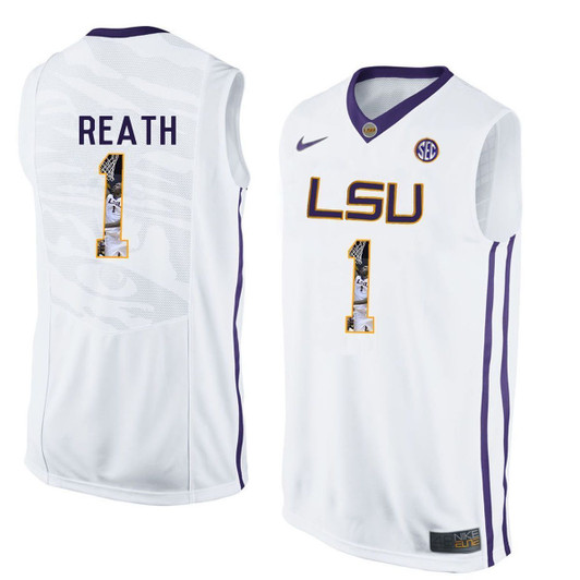 Unisex Lsu Tigers White Duop Reath College Basketball 3D Jersey