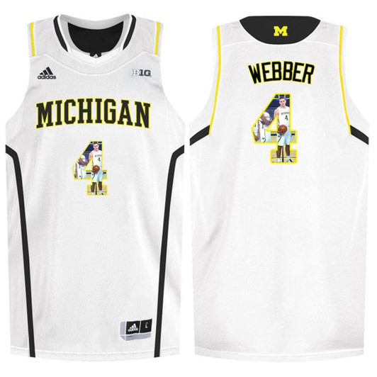 Unisex Michigan Wolverines White Chirs Webber College Basketball 3D Jersey
