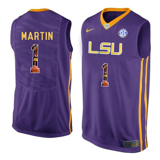 Unisex Lsu Tigers Purple Jarell Martin College Basketball 3D Jersey