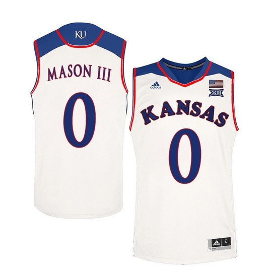 Unisex Kansas Jayhawks White Frank Mason Iii College Basketball 3D Jersey