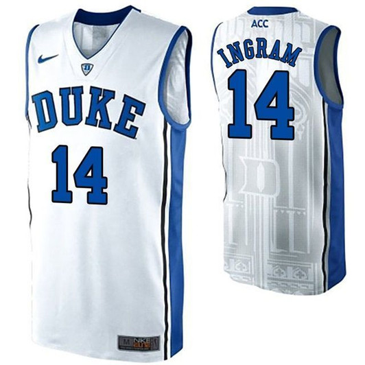 Unisex Duke Blue Devils White Brandon Ingram College Basketball 3D Jersey