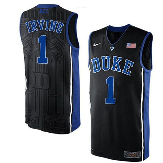 Unisex Duke Blue Devils Black Kyrie Irving College Basketball 3D Jersey
