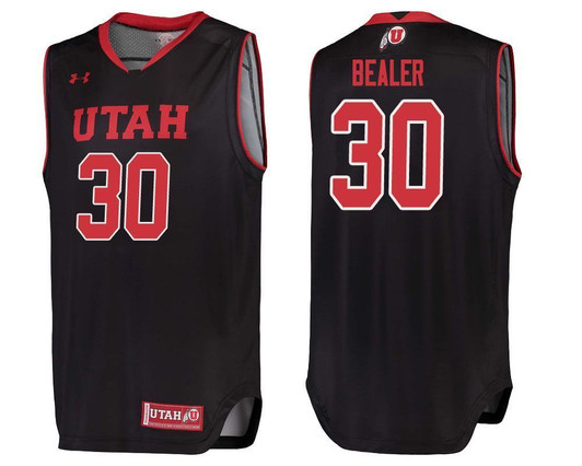 Utah Utes Black Gabe Bealer College Basketball 3D Jersey