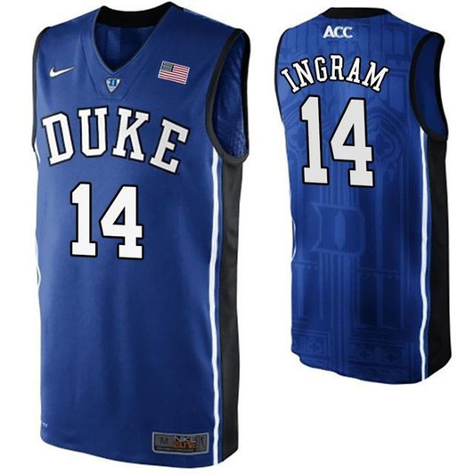 Unisex Duke Blue Devils Royal Brandon Ingram College Basketball 3D Jersey