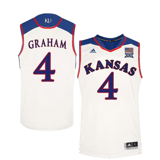 Unisex Kansas Jayhawks White Devonte Graham College Basketball 3D Jersey
