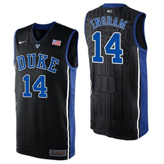 Unisex Duke Blue Devils Black Brandon Ingram College Basketball 3D Jersey