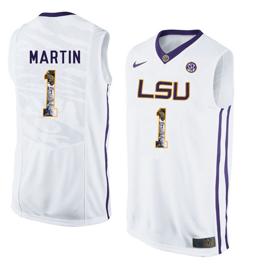 Unisex Lsu Tigers White Jarell Martin College Basketball 3D Jersey
