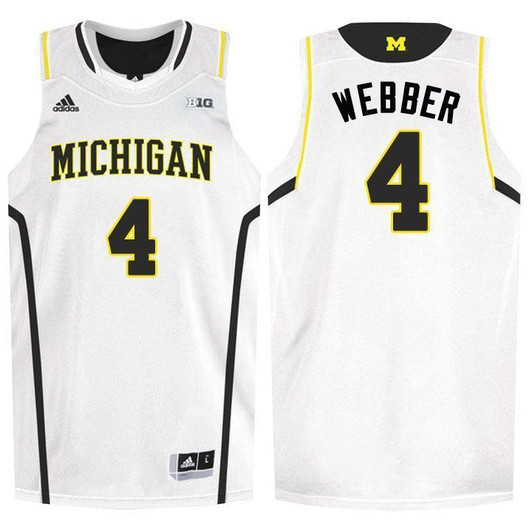 Unisex Michigan Wolverines White Chris Webber College Basketball 3D Jersey