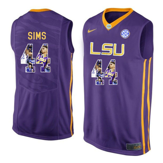 Unisex Lsu Tigers Purple Wayde Sims College Basketball 3D Jersey