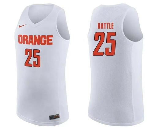 Syracuse Orange White Tyus Battle College Basketball Jersey