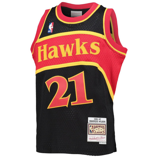 Dominique Wilkins Atlanta Hawks Mitchell & Ness Youth 1986-87 Hardwood Classics Reload Jersey – Black