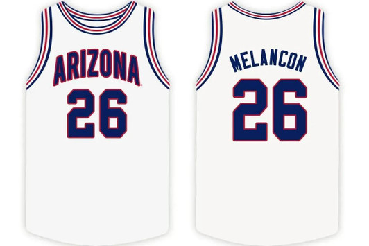 Arizona Wildcats White Mark Melancon Original Retro Brand College Basketball Jersey