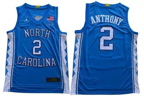 Men North Carolina #2 Cole Anthony College Basketball Jersey Blue Jersey
