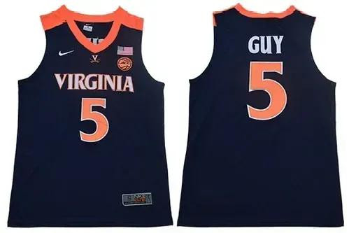 Men Virginia Cavaliers #5 Kyle Guy College Basketball Jersey Navy Jersey