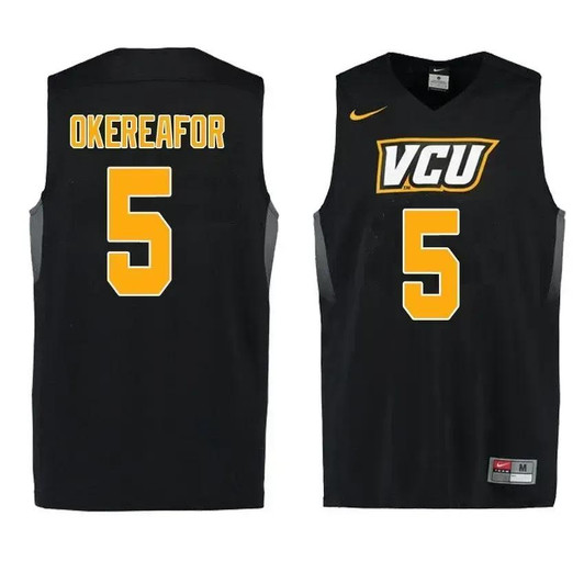 Unisex Vcu Rams Black Teddy Okereafor College Basketball Jersey