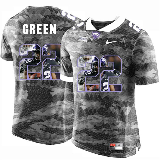 Tcu Horned Frogs Grey Aaron Green College Football Jersey