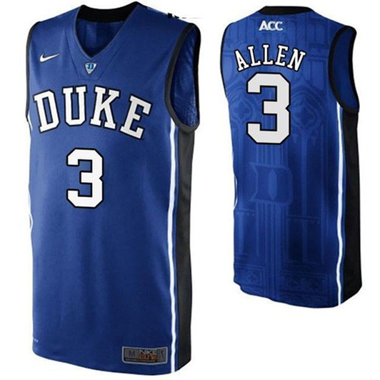 Unisex Duke Blue Devils Blue Grayson Allen College Basketball 3D Jersey