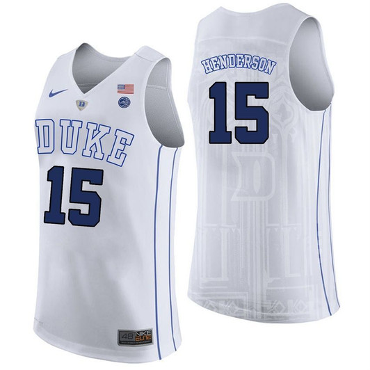 Unisex Duke Blue Devils White Gerald Henderson College Basketball Performance 3D Jersey