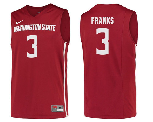 Washington State Cougars Cardinal Robert Franks College Basketball 3D Jersey