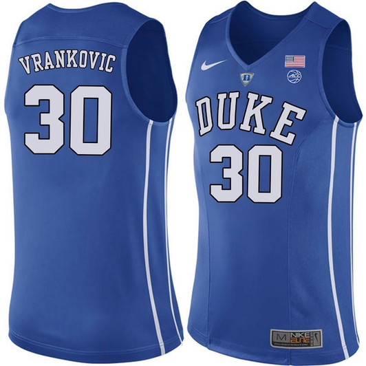 Unisex Duke Blue Devils Royal Antonio Vrankovic College Basketball Performance 3D Jersey