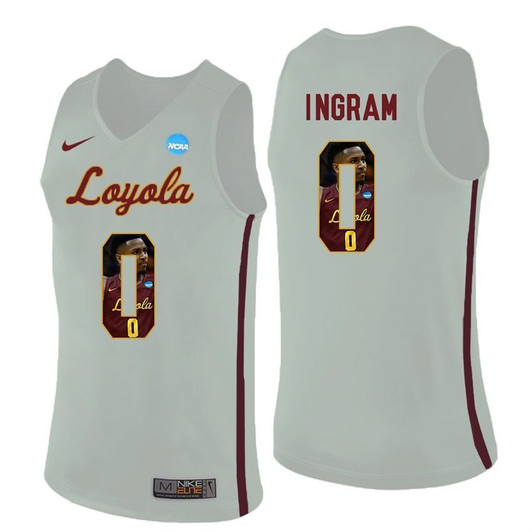 Loyola Ramblers White Donte Ingram College Basketball Portrait 3D Jersey
