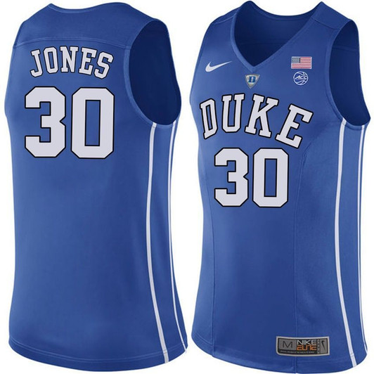 Unisex Duke Blue Devils Royal Dahntay Jones College Basketball Performance 3D Jersey