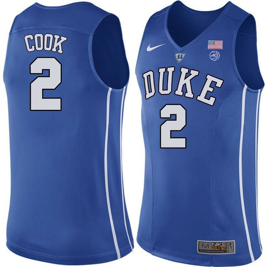 Unisex Duke Blue Devils Royal Quinn Cook College Basketball Performance 3D Jersey