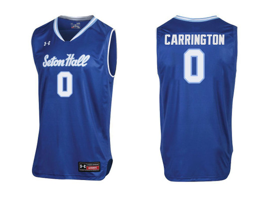Unisex Seton Hall Pirates Blue Khadeen Carrington College Basketball 3D Jersey