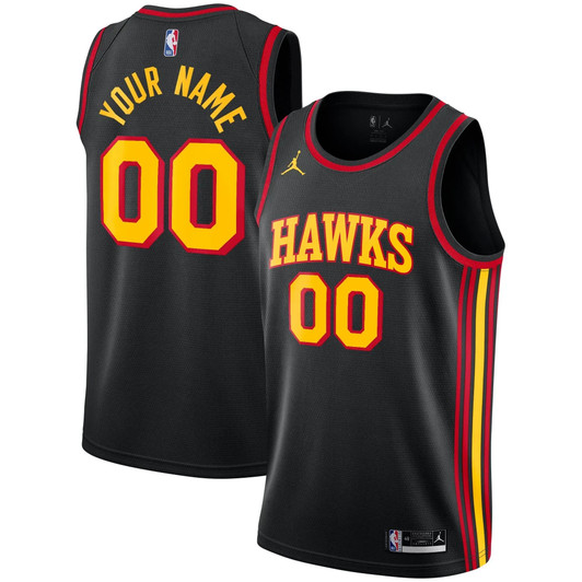 Atlanta Hawks Jordan Brand Swingman Custom Jersey - Statement Edition - Black