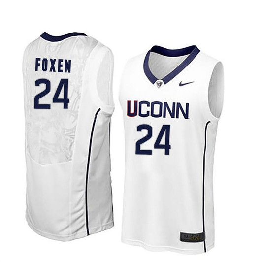 Unisex Uconn Huskies White Christian Foxen College Basketball 3D Jersey