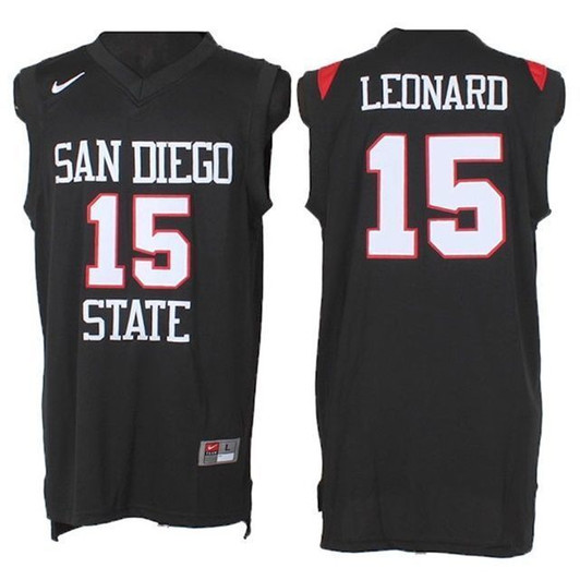 Unisex San Diego State Aztecs Black Kawhi Leonard College Basketball 3D Jersey