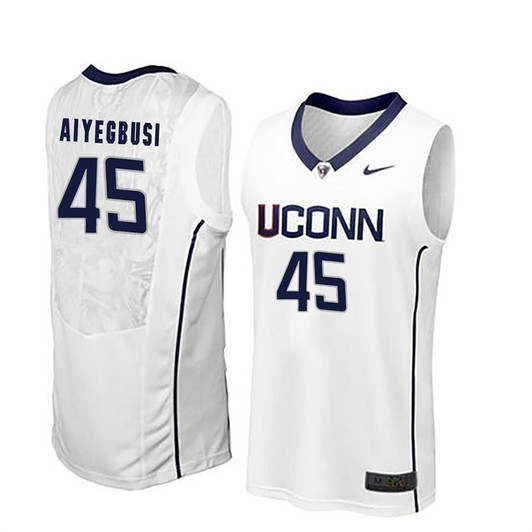Unisex Uconn Huskies White Omotayo Aiyegbusi College Basketball 3D Jersey