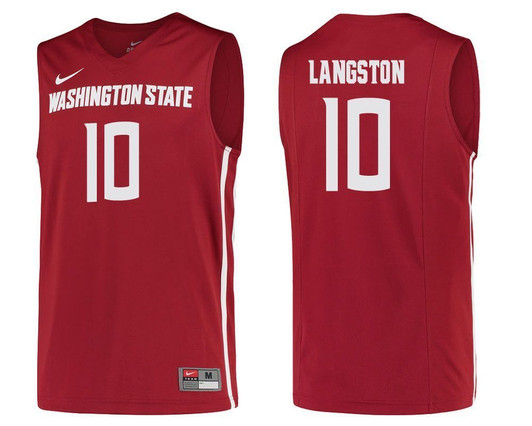 Washington State Cougars Cardinal Kj Langston College Basketball 3D Jersey