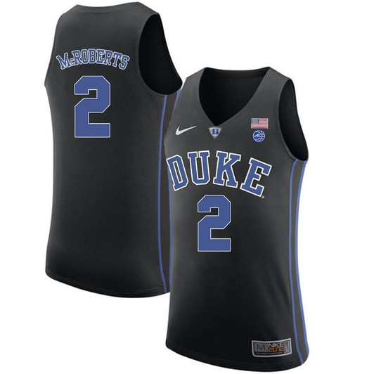 Unisex Duke Blue Devils Black Josh Mcroberts College Basketball Performance 3D Jersey