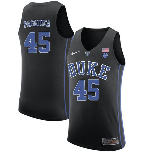 Unisex Duke Blue Devils Black Nick Pagliuca College Basketball Performance 3D Jersey