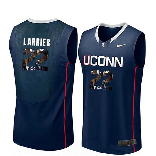 Unisex Uconn Huskies Navy Terry Larrier College Basketball Portrait 3D Jersey