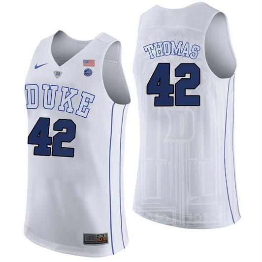 Unisex Duke Blue Devils White Lance Thomas College Basketball Performance 3D Jersey