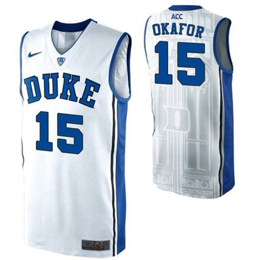 Unisex Duke Blue Devils White Jahlil Okafor College Basketball 3D Jersey