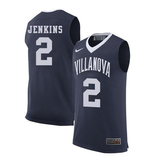 Unisex Villanova Wildcats Navy Blue Kris Jenkins College Basketball 3D Jersey