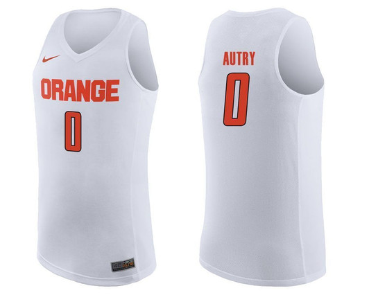 Syracuse Orange White Adrian Autry College Basketball 3D Jersey