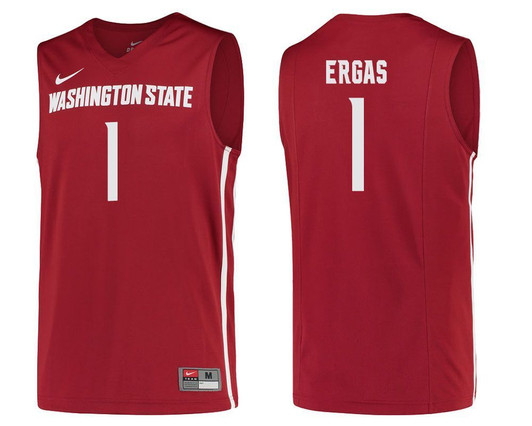 Washington State Cougars Cardinal Jamar Ergas College Basketball 3D Jersey