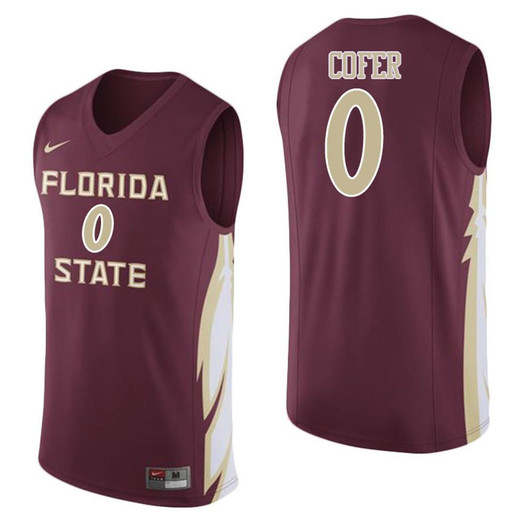 Florida State Seminoles Garnet Phil Cofer College College Basketball 3D Jersey