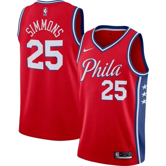 Ben Simmons Philadelphia 76Ers Nike Finished Swingman Jersey Red - Statement Edition