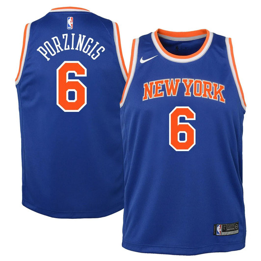 Kristaps Porzingis New York Knicks Nike Youth Swingman Jersey Blue - Icon Edition