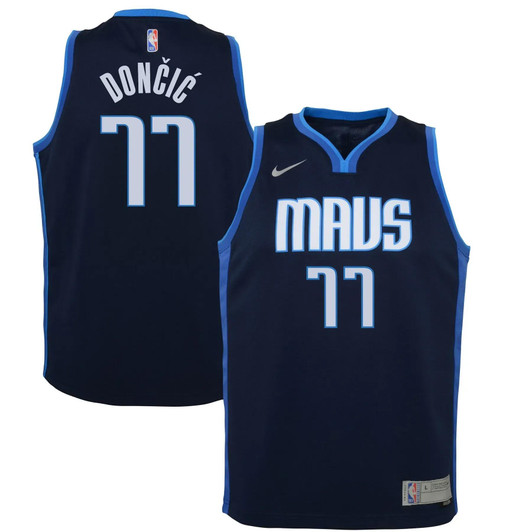 Luka Doncic Dallas Mavericks Nike Youth 2020/21 Swingman Player Jersey Navy - Earned Edition