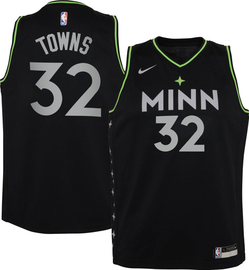 Nike Youth 2020-21 City Edition Minnesota Timberwolves Karl-Anthony Towns #32 Dri-Fit Swingman Jersey