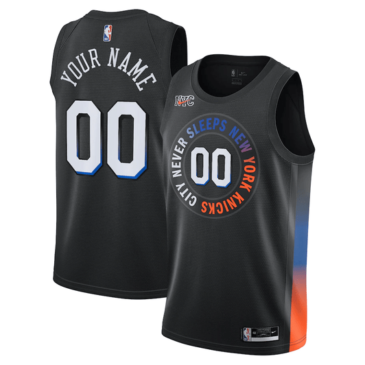 New York Knicks Nike 2020/21 Swingman Custom Jersey Black - City Edition